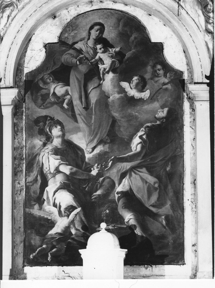 Madonna con Bambino e Santi (dipinto, elemento d'insieme) di Elenetti Antonio (attribuito) (metà sec. XVIII)