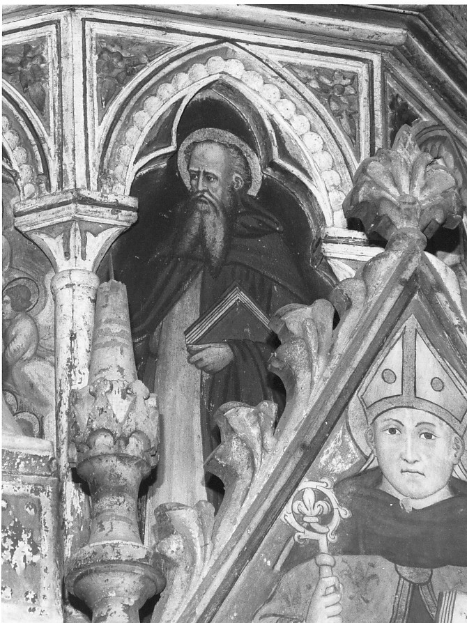Santo monaco (dipinto, elemento d'insieme) di Martino da Verona (attribuito) (sec. XIV)
