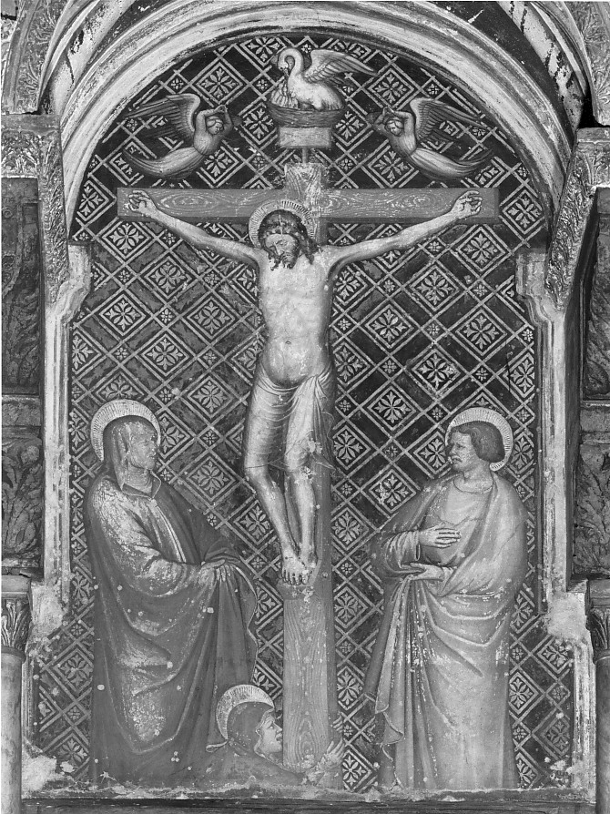 crocifissione di Cristo con la Madonna e santi (dipinto, elemento d'insieme) di Martino da Verona (attribuito) (sec. XIV)