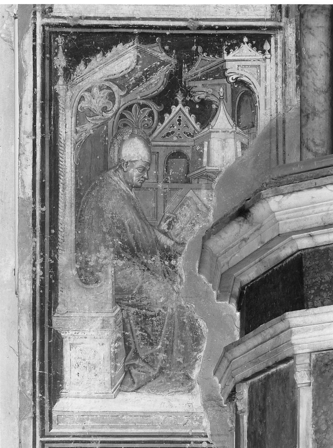 Santo papa (dipinto, elemento d'insieme) di Martino da Verona (attribuito) (sec. XIV)