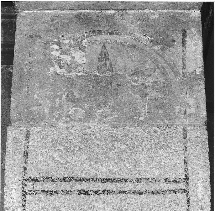 motivi decorativi geometrici e vegetali (dipinto, frammento) - ambito veronese (prima metà sec. XIV)