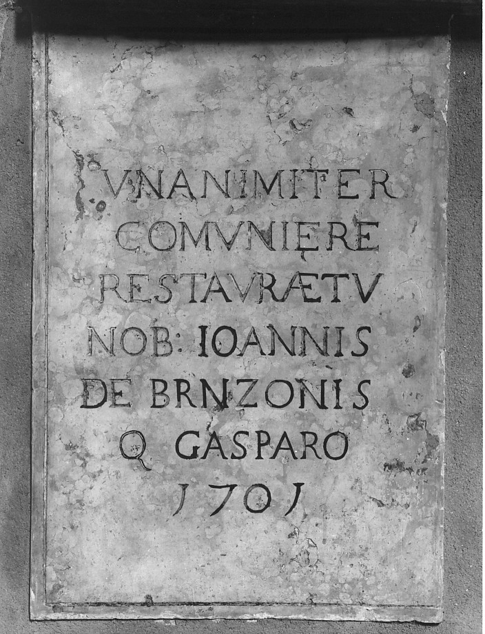 lapide documentaria, coppia - ambito veronese (sec. XVIII)