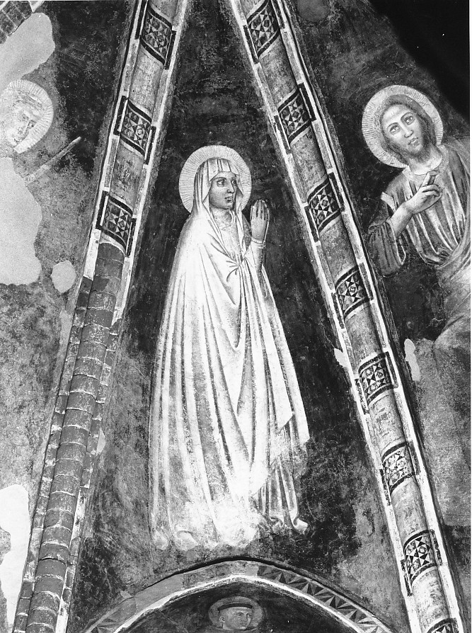 Maria Vergine (dipinto, elemento d'insieme) di Maestro Del Redentore (sec. XIV)