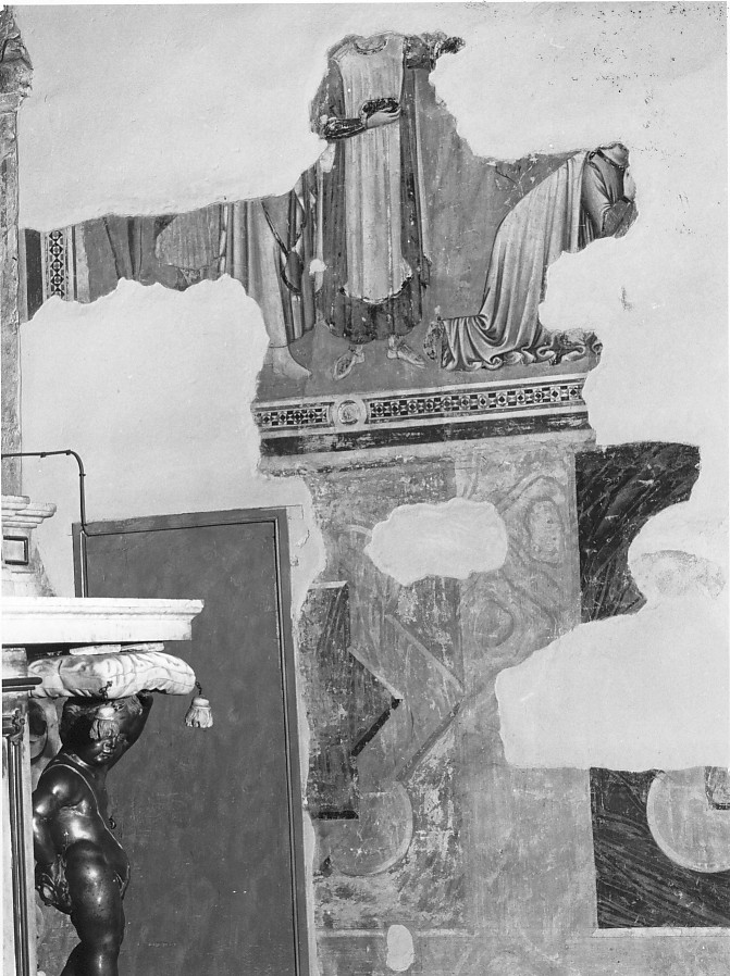 motivo decorativo geometrico (dipinto, frammento) - ambito veronese (sec. XIV)