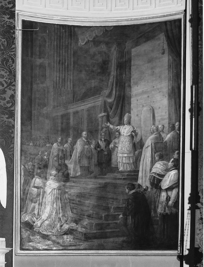 papa Pio IX proclama il dogma dell'Immacolata Concezione (dipinto) di Pupin Valentino (sec. XIX)