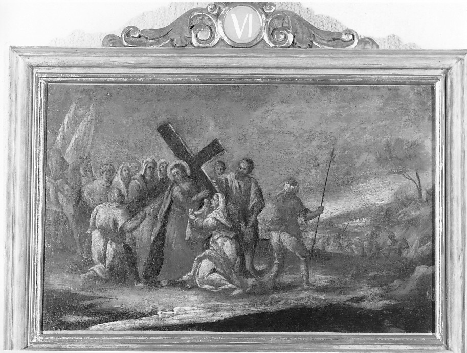 stazione VI: Gesù asciugato dalla Veronica (Via Crucis) - ambito veneto (secc. XVII/ XVIII)