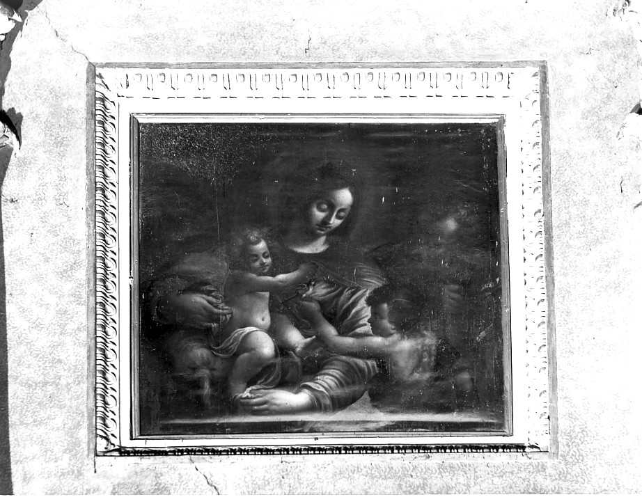 Sacra Famiglia con San Giovanni Battista bambino (dipinto) - ambito veronese (sec. XVII)