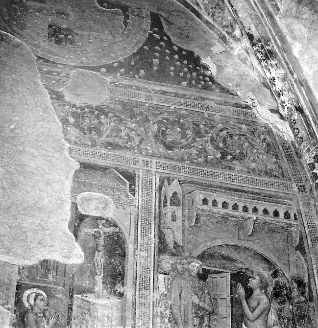 motivi decorativi a girali (dipinto, elemento d'insieme) - ambito veronese (metà sec. XIV)