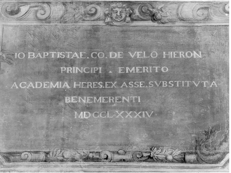lapide commemorativa - manifattura vicentina (sec. XVIII)