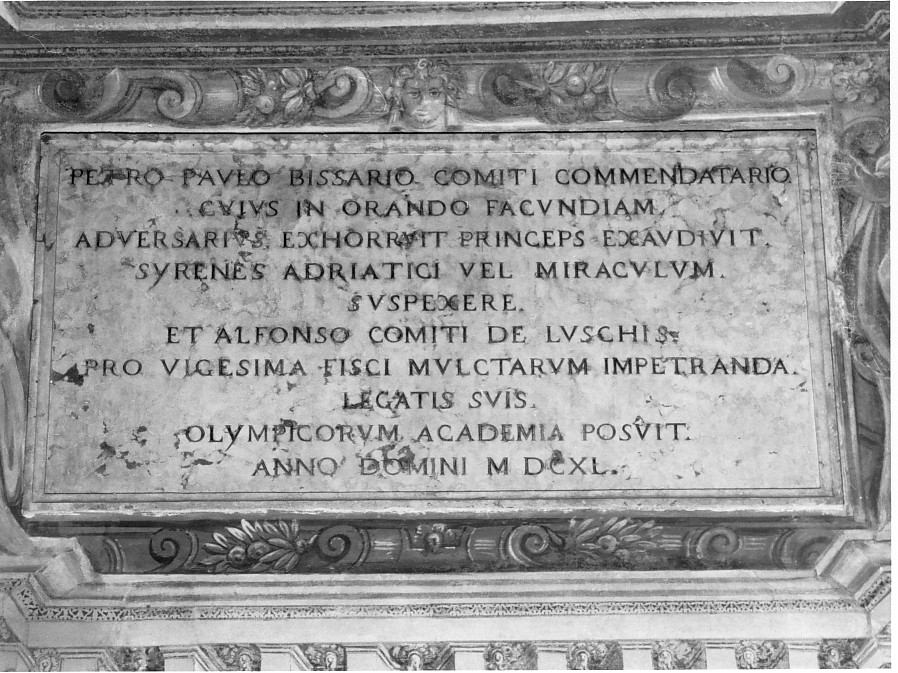 lapide commemorativa - manifattura vicentina (sec. XVII)