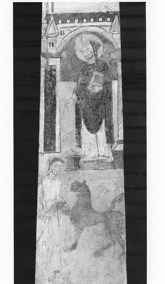 San Girolamo estrae una spina dalla zampa del leone/ San Girolamo nello studio (dipinto) - ambito veronese (seconda metà sec. XII)