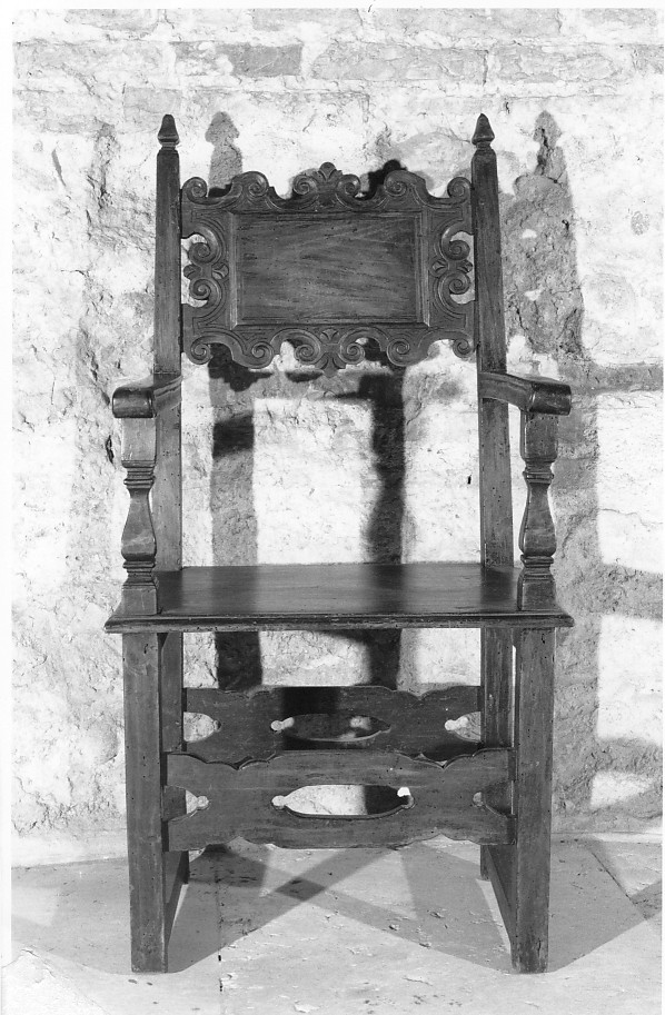 sedia - a braccioli - ambito veronese (inizio sec. XX)