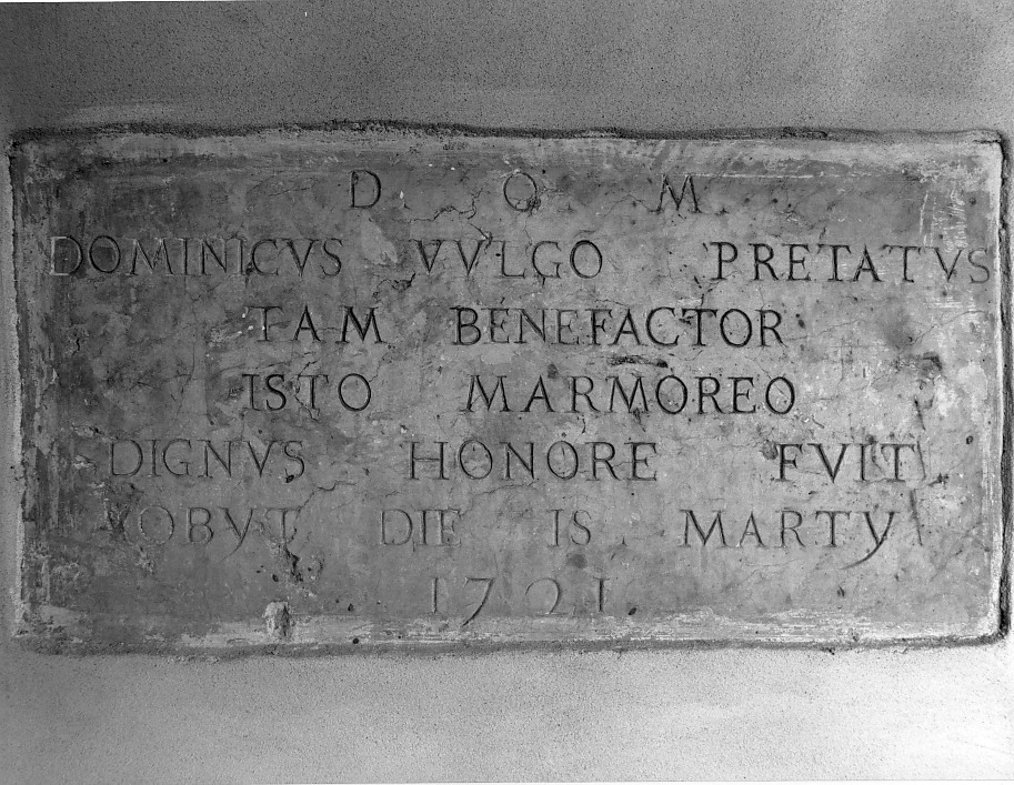 lapide commemorativa - ambito veneto (sec. XVIII)