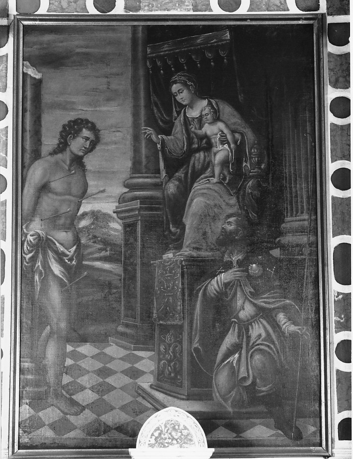 San Sebastiano (pala d'altare, elemento d'insieme) - bottega rodigina (primo quarto sec. XVIII)