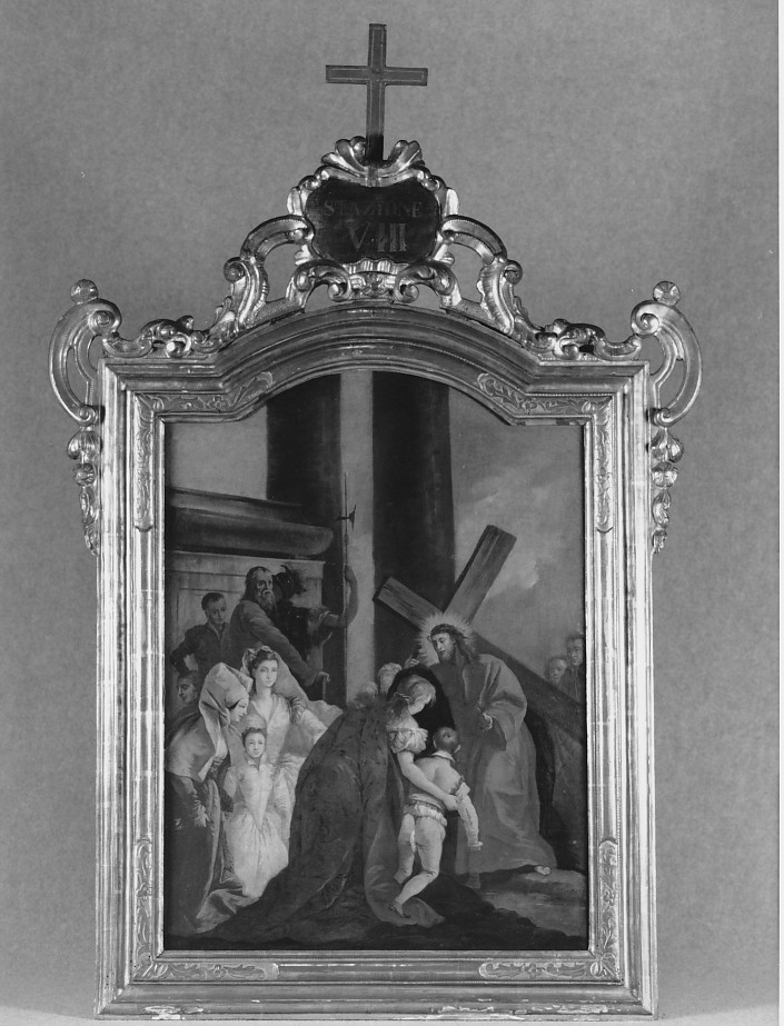 stazione VIII: Gesù consola le donne di Gerusalemme (dipinto, serie) di Tiepolo Gian Domenico (attribuito) (sec. XVIII)