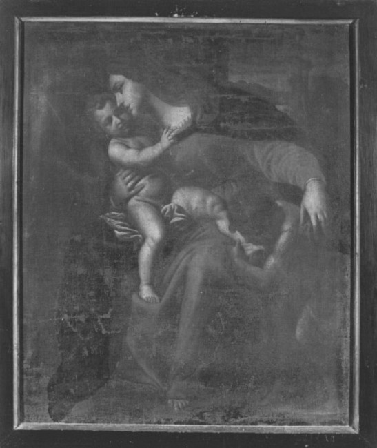 Madonna con Bambino e San Giovannino (dipinto) - ambito veneto (secc. XVI/ XVII)