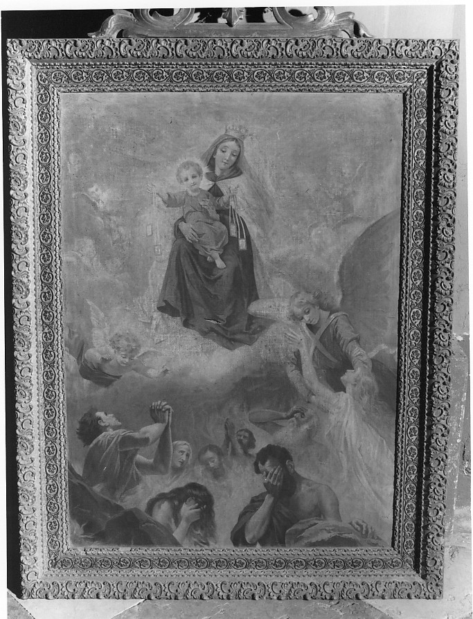 Madonna con Bambino in gloria (dipinto) - ambito veneto (sec. XX)