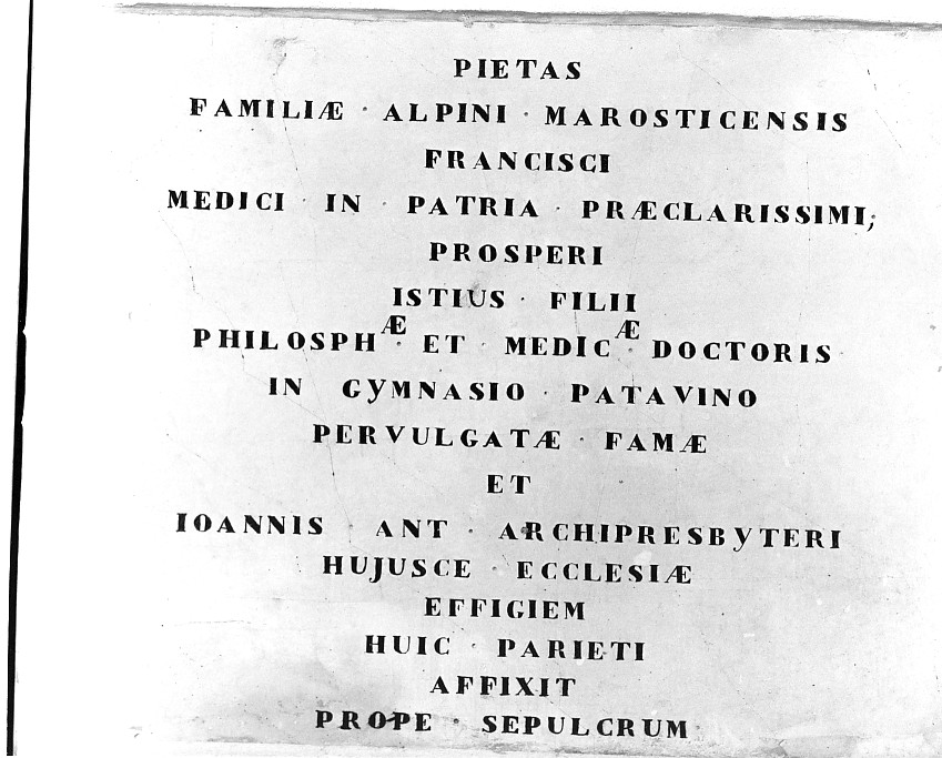 lapide commemorativa - ambito veneto (sec. XIX)