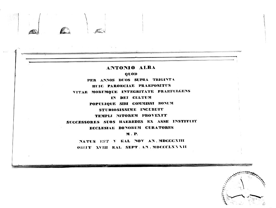 lapide commemorativa - ambito veneto (ultimo quarto sec. XIX)