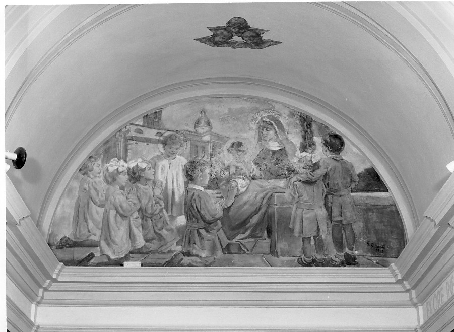 Madonna con Bambino e Santi (dipinto) di Bizzotto Giovanni (prima metà sec. XX)
