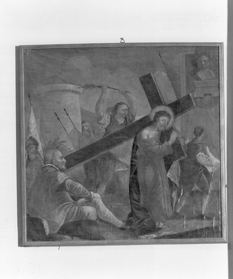 stazione II: Gesù caricato della croce (dipinto) - ambito veneto (prima metà sec. XVIII)