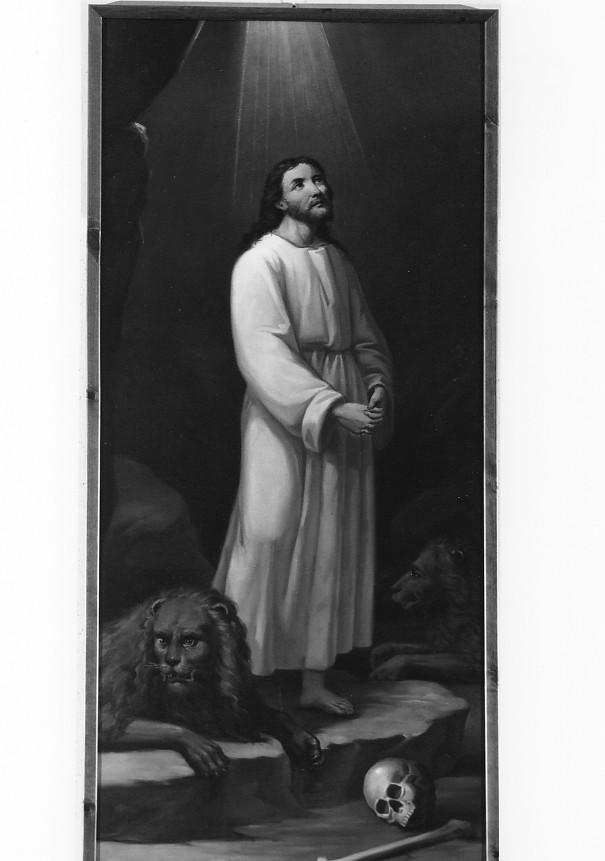 Daniele nella fossa dei leoni (dipinto, opera isolata) di Salomoni Antonio (secc. XIX/ XX)