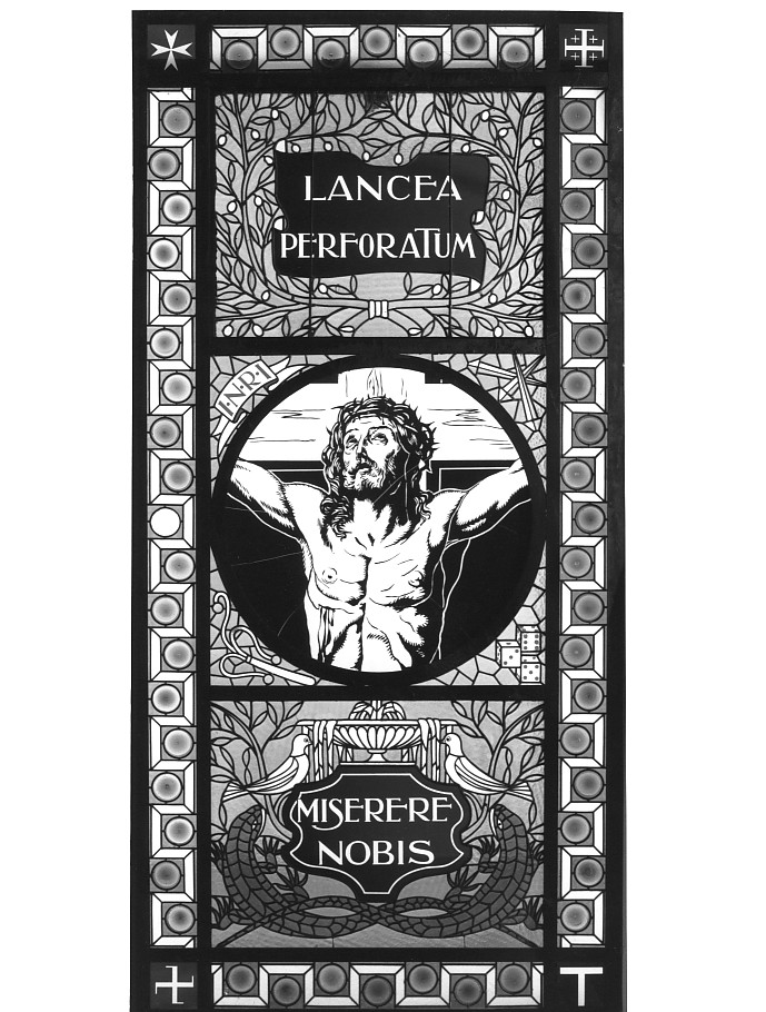 Cristo crocifisso (vetrata, serie) - ambito veneto (fine sec. XIX)