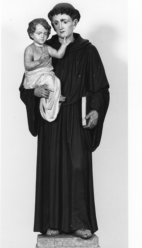 Sant'Antonio da Padova con il bambino (scultura, opera isolata) - ambito veneto (seconda metà sec. XIX)