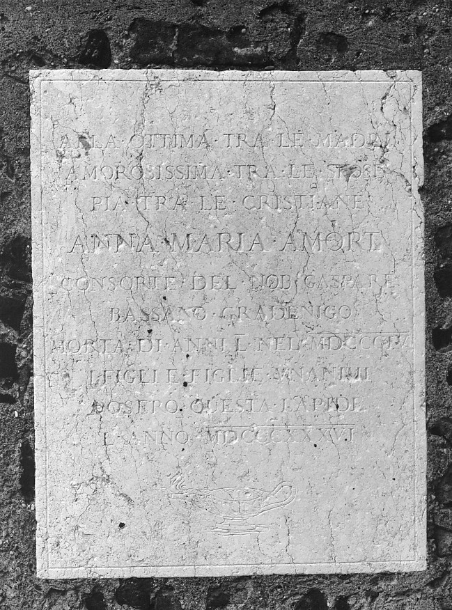 lapide commemorativa - ambito veneto (sec. XIX)