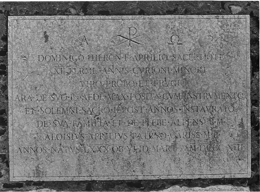 lapide commemorativa - ambito veneto (sec. XIX)
