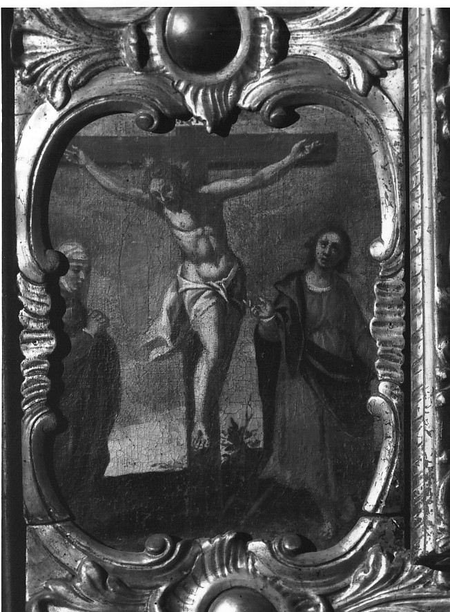 crocifissione di Cristo con la Madonna e santi (dipinto) di Rossi Giovanni Battista detto Gobbino (metà sec. XVII)