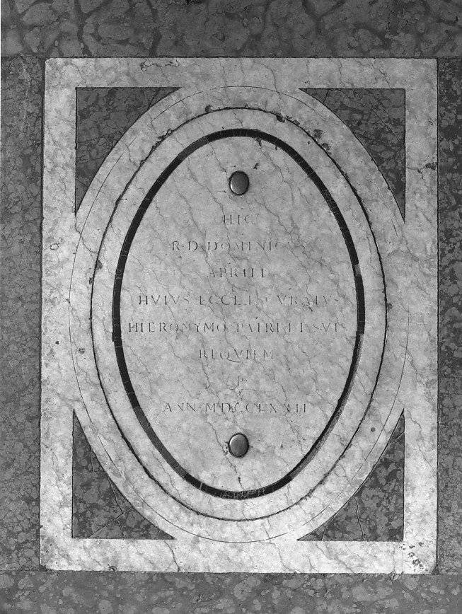 lapide tombale - ambito veronese (sec. XVIII)