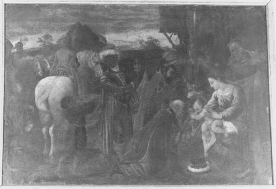 adorazione dei Re Magi (dipinto) di Dal Ponte Jacopo detto Jacopo Bassano (maniera) (prima metà sec. XVII)