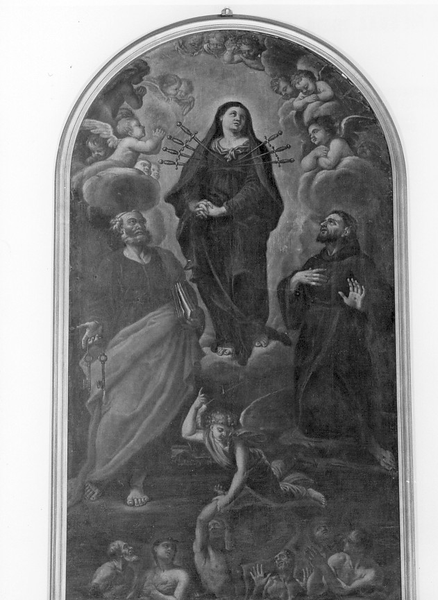 Madonna Assunta con angeli (dipinto, opera isolata) - ambito veneto (secc. XVII/ XIX)