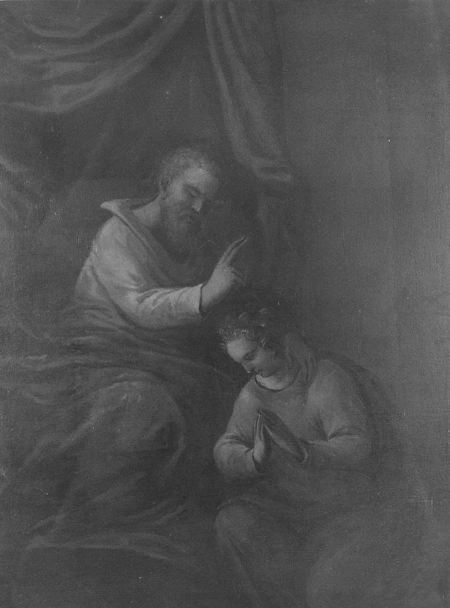 Isacco benedice Giacobbe (dipinto) di Mosca Francesco (primo quarto sec. XVIII)