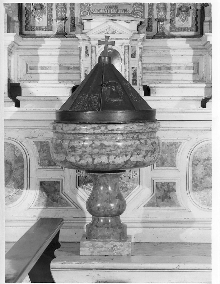 fonte battesimale - a fusto - ambito vicentino (sec. XX)