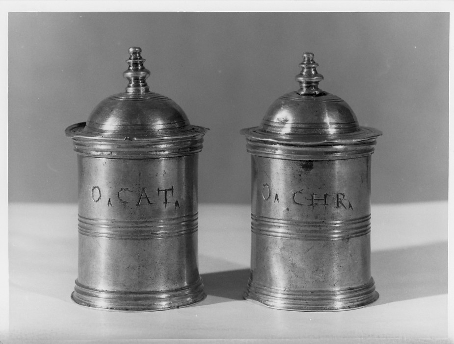 vasetti per oli santi - ambito veneto (sec. XVII)