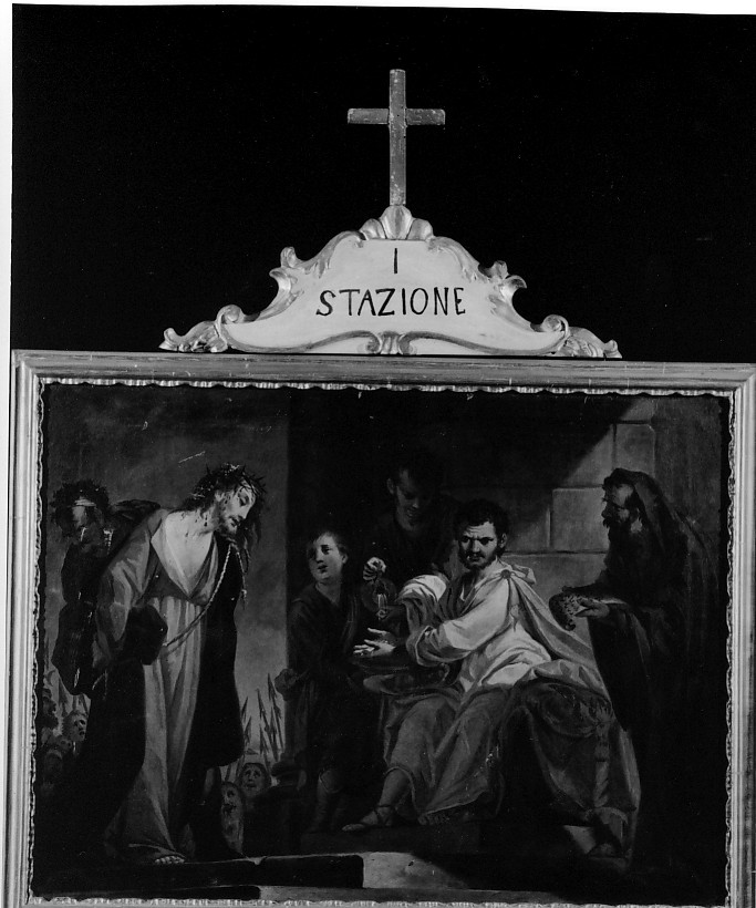 stazione I: Gesù condannato a morte (dipinto, ciclo) di Zugno Francesco (maniera) (terzo quarto sec. XVIII)