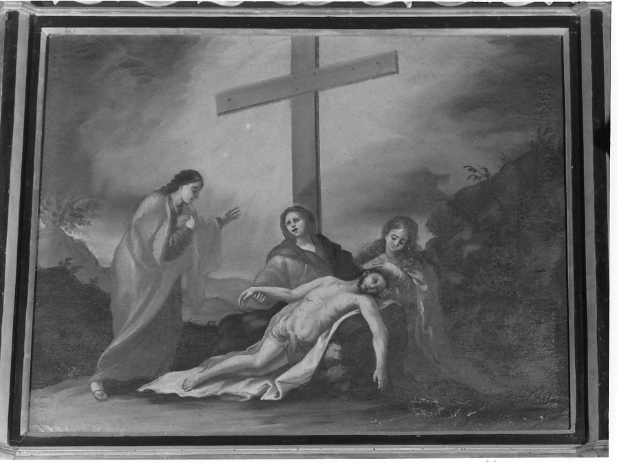 stazione XIII: Gesù deposto dalla croce (dipinto) di Dal Bianco Antonio (sec. XIX)
