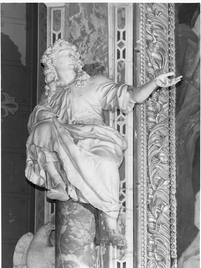 San Giovanni Evangelista (scultura, elemento d'insieme) - ambito Italia settentrionale (secc. XVII/ XVIII)