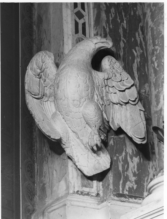 simbolo di San Giovanni Evangelista: aquila (scultura, elemento d'insieme) - ambito Italia settentrionale (secc. XVII/ XVIII)