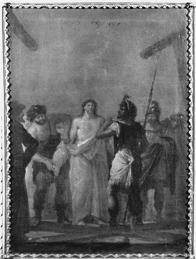 stazione X: Gesù spogliato e abbeverato di fiele (dipinto, elemento d'insieme) - ambito veneto (prima metà sec. XIX)