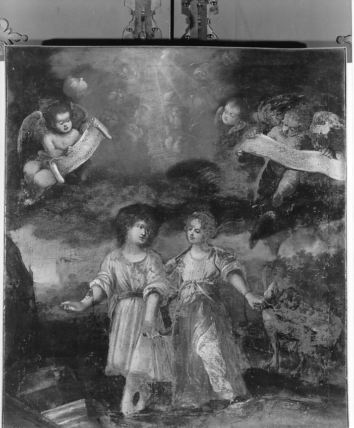 figure allegoriche femminili (dipinto) - ambito veneto (fine sec. XVIII)