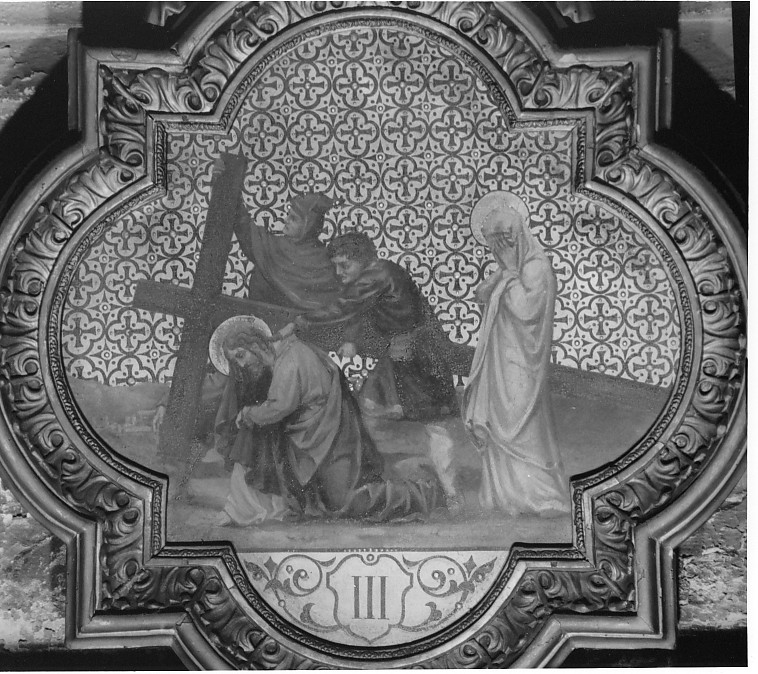 stazione III: Gesù cade sotto la croce la prima volta (dipinto, elemento d'insieme) - ambito veneto (metà sec. XIX)