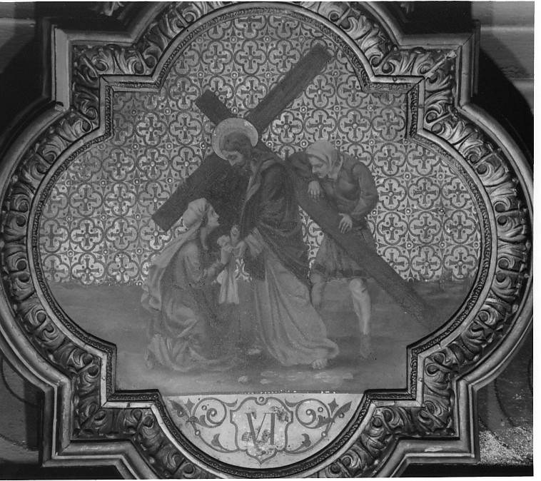 stazione VI: Gesù asciugato dalla Veronica (dipinto, elemento d'insieme) - ambito veneto (metà sec. XIX)