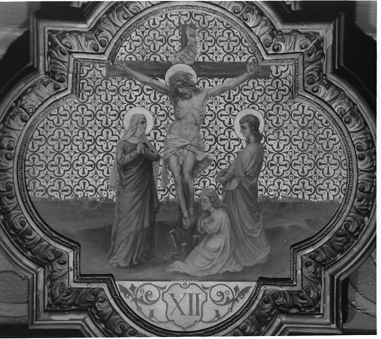 stazione XII: Gesù innalzato e morto in croce (dipinto, elemento d'insieme) - ambito veneto (metà sec. XIX)