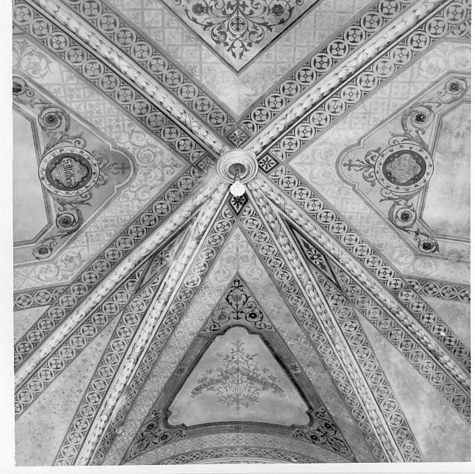 motivi decorativi geometrici e vegetali (dipinto) di Cavedon Domenico (sec. XIX)