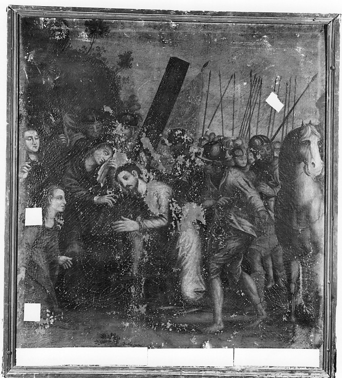 stazione IV: Gesù incontra la Madonna (dipinto) - ambito veneto (sec. XVII)
