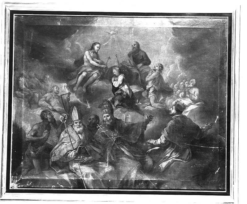 incoronazione di Maria Vergine tra santi e profeti (dipinto) - ambito veneto (sec. XVII)