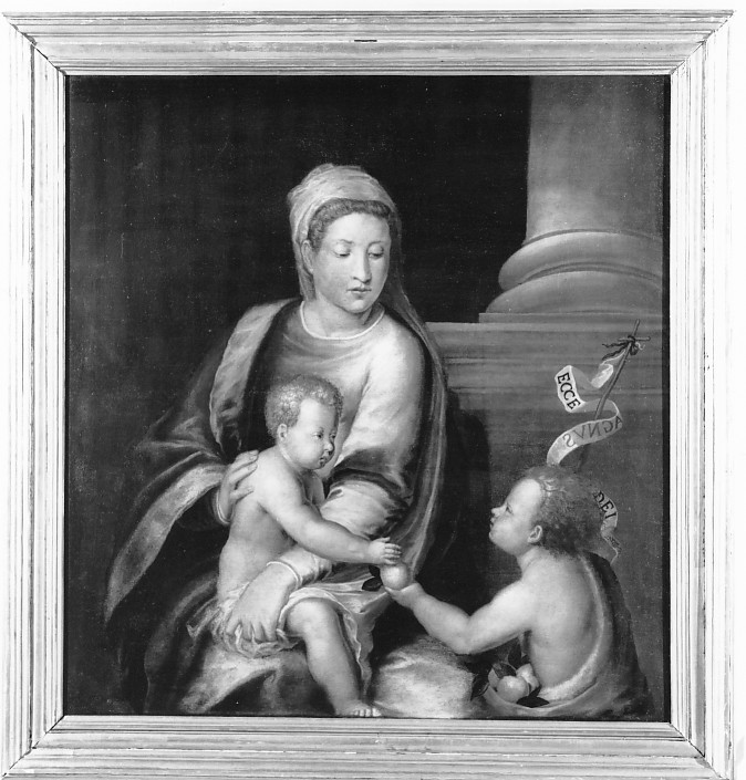 Madonna con Bambino e San Giovannino (dipinto) di India Bernardino (attribuito) (sec. XVI)